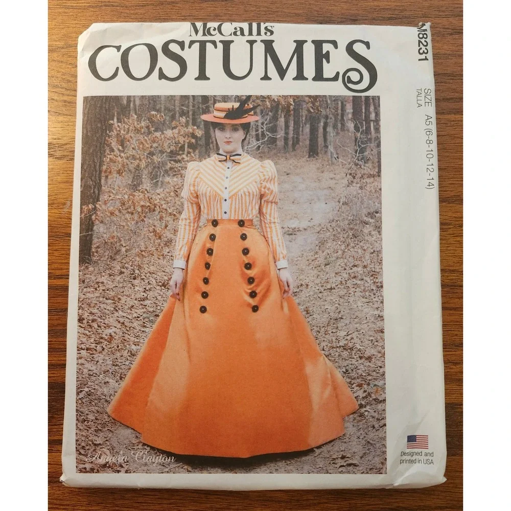 McCall's M8231 Angela Clayton 1890s Victorian Blouse Skirt Pattern Size 6-14